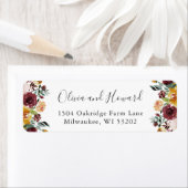 Rustic Burgundy Bloom Autumn Chic Floral Etiket (Insitu)