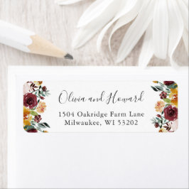 Rustic Burgundy Bloom Autumn Chic Floral Etiket