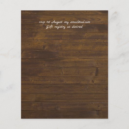 Rustic Burgundy Blue Floral Budget Wedding Invites (Achterkant)