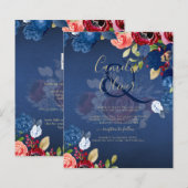 Rustic Burgundy Blue Floral Wedding (Voorkant / Achterkant)