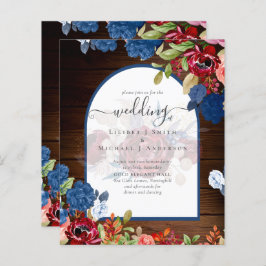 Rustic Burgundy Blue Floral Wedding