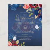 Rustic Burgundy Blue Floral Wedding (Voorkant)