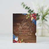 Rustic Burgundy Blue Floral Wedding (Staand voorkant)