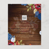 Rustic Burgundy Blue Floral Wedding (Achterkant)