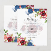 Rustic Burgundy Blue Floral Wedding (Voorkant / Achterkant)