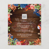 Rustic Burgundy Blue Floral Wedding (Achterkant)