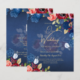 Rustic Burgundy Blue Floral Wedding