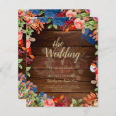 Rustic Burgundy Blue Floral Wedding (Voorkant / Achterkant)