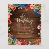 Rustic Burgundy Blue Floral Wedding (Voorkant)