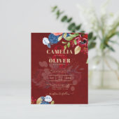 Rustic Burgundy Blue Floral Wedding (Staand voorkant)