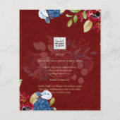 Rustic Burgundy Blue Floral Wedding (Achterkant)