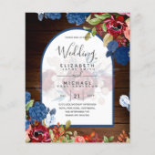 Rustic Burgundy Blue Floral Wedding (Voorkant)