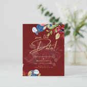 Rustic Burgundy Blue Floral Wedding BESPAAR DE DAT (Staand voorkant)