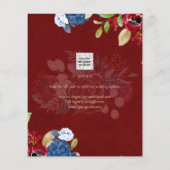 Rustic Burgundy Blue Floral Wedding BESPAAR DE DAT (Achterkant)