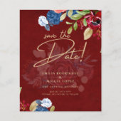 Rustic Burgundy Blue Floral Wedding BESPAAR DE DAT (Voorkant)