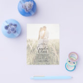Rustic Burgundy Blue Floral Wedding PHOTO INVITE Flyer (Enkel)