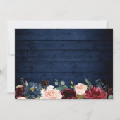 Rustic Burgundy Blue String Lights Weddenfoto Save The Date (Achterkant)