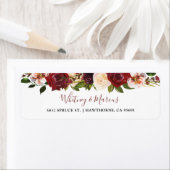 Rustic Burgundy Blush Floral Autumn Boho Etiket (Insitu)