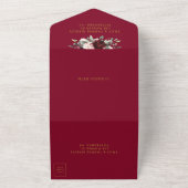 Rustic Burgundy Blush Floral Greenery Wedding All All In One Uitnodiging (Buitenkant)