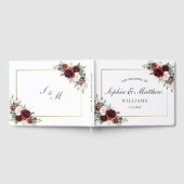 Rustic Burgundy Blush Floral Greenery Wedding Gastenboek (Volledig)