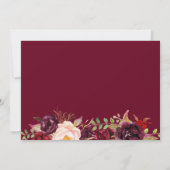 Rustic Burgundy Blush Floral Save the Date Photo (Achterkant)