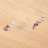 Rustic Burgundy Blush Floral Wedding Acryl Uitnodigingen (Laagn)