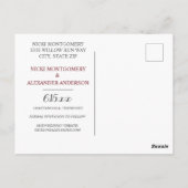 Rustic Burgundy Blush Floral Wedding Save Date Briefkaart (Achterkant)