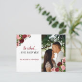Rustic Burgundy Blush Floral Wedding Save Date Briefkaart (Staand voorkant)