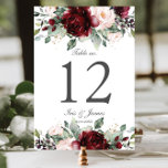 Rustic Burgundy Blush Floral Wedding Vrijgezellenf Kaart<br><div class="desc">Ontworpen om te coördineren met onze Rustic Blush collectie, deze elegante tafelnummerkaart is voorzien van prachtige waterverf rijke bordeaux, blozend en groen. Personaliseer elke kaart met een tabelnummer en uw gegevens, druk gewoon op de knop aanpassen om de stijl en plaatsing van de tekst verder te herschikken en op te...</div>