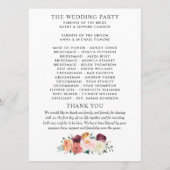 Rustic Burgundy Blush Herfst Floral Wedding Ceremo Programmakaart (Achterkant)