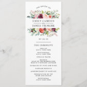 Rustic Burgundy Blush Herfst Floral Wedding Ceremo Programmakaart (Voorkant)