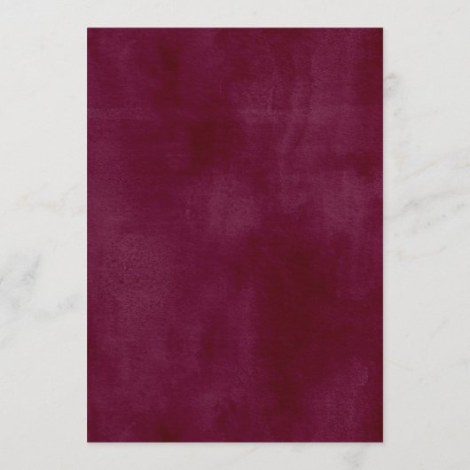 Rustic Burgundy Blush Herfst Floral Wedding Dinner Menu (Achterkant)