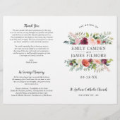 Rustic Burgundy Blush Herfst Floral Wedding Progra (Voorkant)