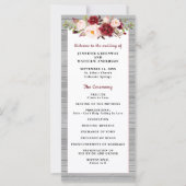 Rustic Burgundy Blush Pink Border Wedding Programm (Voorkant)