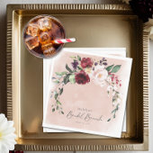 Rustic Burgundy & Blush Pink Roses Bridal Brunch Servet