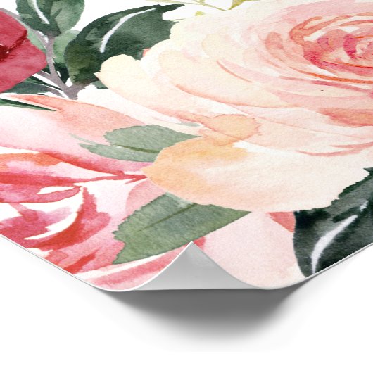 Rustic Burgundy Blush Unplugged Ceremony Wedding Poster (Hoek)