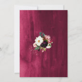 Rustic Burgundy+Blush Waterverf Flowers Kaart (Achterkant)