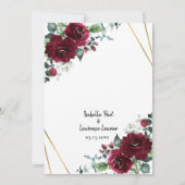 Rustic Burgundy Boho Floral Waterverf Wedding Kaart (Achterkant)