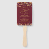 Rustic Burgundy Boho Wildflowers Wedding Program Handwaaier (Voorkant)
