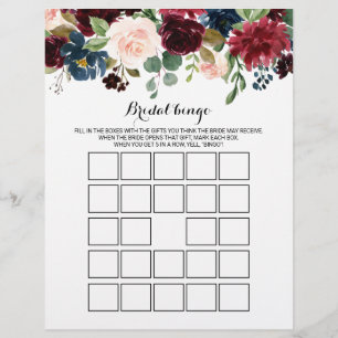 Rustic Burgundy Bridal Bingo, Vrijgezellenfeest Ga