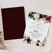 Rustic Burgundy Calligraphy Spain Wedding Kaart