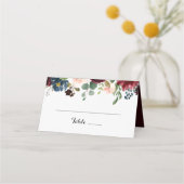 Rustic Burgundy Calligraphy Wedding Place Card Plaatskaartje (Voorkant)