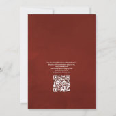 Rustic Burgundy en Roze Bloemencode Trouw Kaart (Achterkant)