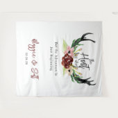 Rustic Burgundy Floral Boho Hunt is over het huwel Wandkleed (Voorkant (horizontaal))