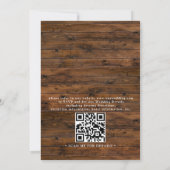 Rustic Burgundy Floral Budget QR Code Wedding Kaart (Achterkant)