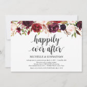 Rustic Burgundy Floral Elopement Reception nodigt  Kaart (Voorkant)