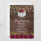 Rustic Burgundy Floral Friendsgiving Kaart (Voorkant)