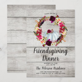 Rustic Burgundy Floral Friendsgiving Kaart