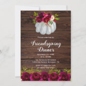 Rustic Burgundy Floral Friendsgiving Kaart (Voorkant)