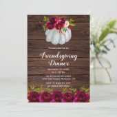 Rustic Burgundy Floral Friendsgiving Kaart (Staand voorkant)